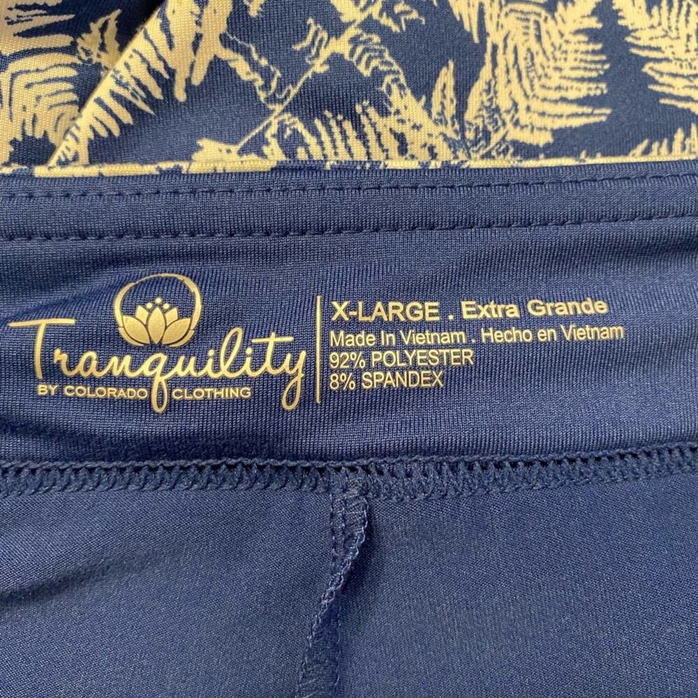 Tranquility XL Athleisure Skirt Shorts Underneath Blue Fern Print - Picture 3 of 5